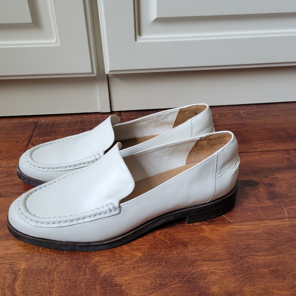 Everlane The Modern Loafer white leather shoes size 7